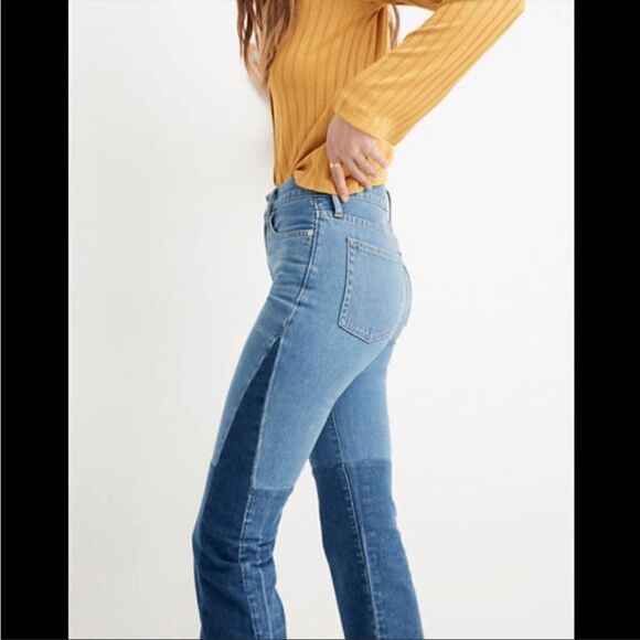 Madewell X ISKO Patchwork Rigid Flare Jeans 27 - Picture 1 of 9